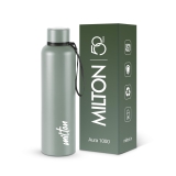 Milton Aura 1000 Thermosteel Water Bottle, 24 Hr Hot and Cold I Leak Proof Lid, ISI Certified I Vacuum Insulated I for Office, Gym, School I Grey