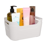 TEX-RO Storage Box and Organiser | Storage Organiser | Organizer Storage Box for Home & Kitchen | Durable Storage Basket & Plastic Basket for Storage (Pack of 2, White)