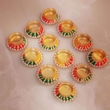 Home Bangle Deepak Set of 12 | Corporate Gift, Diwali Gift, Diya for puja Home Decoration Light Diya, Christmas Candle, Lighting, New Year Candle