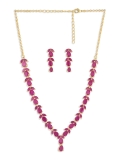 ZAVERI PEARLS Delicate Ruby Necklace Set For Women – ZPFK6110
