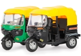 Miniature Auto Rickshaw Pull-Back Toy with Authentic Detailing, Kid-Safe Build, Smooth Movement and Sturdy Wheels for Imaginative Play, Vehicle Collection and Indoor Outdoor Fun (Pack of 1)