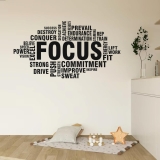 Pvc Focus Word Office – Inspirational – Motivational – Quotes – Wall Sticker for Kids Room, Living Room, School, Library, Gym (Size – 65CM X 125CM), self-adhesive