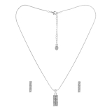 Estele Rhodium Plated Pendant Set for Women with Fancy Austrian Crystals