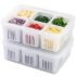hago Refrigerator Organizer Container with 6 Grid Compartments | 1200 ML Fridge Storage Box for Vegetables & Fruits | BPA-Free Kitchen Storage Container for Fridge Organisation