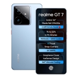 realme GT 7 (IceSense Blue,8GB+256GB) | India’s 1st MediaTek Dimensity 9400e Chipset | Strongest Battery Combo 7000mAh + 120W | AI 4K 120FPS Travel Camera | 360° Cooling IceSense Design with Graphene