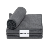 Multipurpose Microfiber Cleaning Cloths, 350 GSM, 40×40 cm Grey Ultra-Soft Lint- & Scratch-Free Towels for Cars, Bikes, Kitchen, Glass & Home Surfaces – Pack of 4