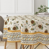 Astitva Premium 100% Cotton Round Table Cloth | 60-Inch Circular 4-Seater Table Cover with Elegant Designed Border – Sunflower Print