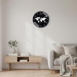Auromin Designer Wall Watch for Living Room | Fancy Wall Clock for Bedroom Stylish Latest | Watch for Home Wall, Silent Modern Luxury Wall Clocks for Office, Kitchen, Home Décor (World-Black)