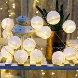 One94Store Cotton Ball LED String Light 10 LED 3 Meter Warm White Fairy String Light for Indoor Outdoor Diwali Decoration Light Plug-in (Warm White)
