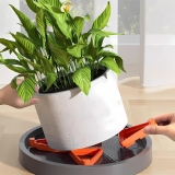 Satpurush Gamla Stand for Plants | Heavy Duty Plastic Plant Pot Stand with Wheels | Anti-Rust, Water Drainage | Indoor Outdoor Balcony Garden | Brown (Pack of 24)