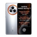 realme NARZO 80 Pro 5G (Speed Silver,8GB+128GB) | Segment’s 1st MediaTek Dimensity 7400 Chipset | 6000mAh Titan Battery + 80W Ultra Charge | 4500nits HyperGlow Esports Display | IP69 Waterproof
