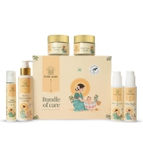 Pure Aura Ayurvedic Baby Wellness Kit | Lotion, Body Wash, Massage Oil, Face Cream, Diaper Rash Cream & SPF 30 Sunscreen | Gentle & Natural Skincare for Newborns & Kids