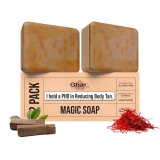 Ghar Soaps Sandalwood & Saffron Magic Soaps For Bath (100 Gms Pack Of 2) | Paraben Free | Chandan & Kesar Bath Soap | Handmade Soaps For Glowing | Skin Brightening Soap For Men & Women