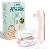 Baby Nail Trimmer | New Born Essentials | Baby Nail Cutter New Born 0-12 Months with 6 Filer Heads Adjustment |1 Year Warranty |, Pink, White, 1 Count