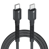 Portronics Konnect X 60W Unbreakable Nylon Braided Cable, 2M Fast Charging Cable For iPhone 15 Series, iPad, Samsung Galaxy (Black)