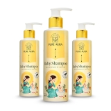 Pure Aura Baby Shampoo (Pack of 3, 200ml Each) | With 10 Ayurvedic Herbs | Paraben & Chemical-Free | Gentle Hair & Scalp Care | Safe for Newborns & Kids | Doctor Recommended | Value Pack for Daily Use