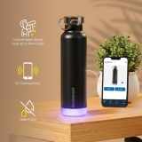 Aquaminder Smart Water Bottle | Customised LED & Timer Hydration Reminder with BT Mobile Phone Connection, Thames with App 600 ML (Biege)