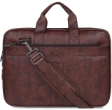Prime Laptop Bags for Men Office Use | Upto 15.6 inch | Expandable Bottom | Mobile & Pen Compartment with Multiple Organizers | PU Leather | Professional Office Bag for Man & Women – Tan