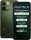 vivo T5x 5G (Cyber Green, 6GB RAM, 128GB Storage) | 50MP AI Dual Camera | 32MP Selfie | 6.76″ FHD+ Display | 7200mAh Battery | Dimensity 7400-Turbo Processor | Fast Charging | Dual SIM Smartphone