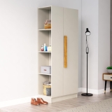 Bniture Wooden Almirah for Clothes, Door for Bedroom, 1 Door Wardrobe for Living Room & Hanging Space (40D x 75W x 180H CM) | 3 Year Warranty. (Frosty White)