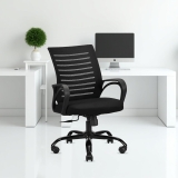Diego Mid-Back Mesh Office Chair | 3 Year Warranty | Ergonomic Study | Computer Chair with Revolving Base | Tilting & Height Adjustable Mechanism | Heavy-Duty Metal Base (Black) (DIY)