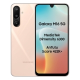 Samsung Galaxy M16 5G (Blush Pink, 4GB RAM, 128 GB Storage) | MediaTek Dimensity 6300 | AnTuTu Score 422K+ | Super Amoled Display | AI | 25W Fast Charging | 6 Gen of OS Upgrades | Without Charger