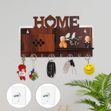 Key Holder for Home Without Drill with Storage | No Drilling Required | Home Keyholders with 8 Hooks with 2 Powerful Wall Hooks