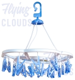 River Plast Plastic Round Cloth Drying Stand Hanger with 24 Clips/pegs, Baby Clothes Hanger Stand, (Set of 1)