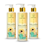Pure Aura Baby Lotion for Itching & Eczema Relief (Pack of 3, 200ml) | Ayurvedic & Chemical-Free | Safe for Newborns & Kids | Doctor Recommended | Daily Use Moisturizer for Dry, Sensitive Skin | India
