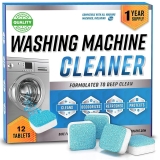 Washing Machine Cleaner Descaler 12 Pack – Deep Cleaning Tablets For HE Front Loader & Top Load Washer, Clean Inside Drum And Laundry Tub Seal (Washing Machine Cleaner Tablets – 12 Pack)