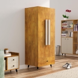Bniture Wooden Almirah for Clothes, Door for Bedroom, 2 Door Wardrobe with Drawer & Hanging Space (45D x 60W x 150H CM) | 3 Year Warranty 2 (Giant Wood)
