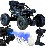 toyco® Alloy Rock Crawler – Rechargeable Remote Control Car Toy with LED Smoke Effect and Anti-Slip Tyres| 1:18 Scale | Off-Road RC 2WD Monster Truck Gift for Kids Boys and Girls Age 4-12+ (Black)