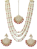 Karatcart Pearl Kundan Multilayered Rani Haar Set