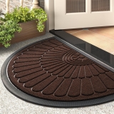 Rubber Coir Moulded Entryway Rug for Indoor and Covered Door Entrances (40 cm x 60 cm) (Coffee_Tree)
