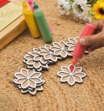 DIY Wooden Diya Craft Kit with Color Sand Bottles – Perfect for Diwali Decorations and Festive Arts & Crafts (Design 4)